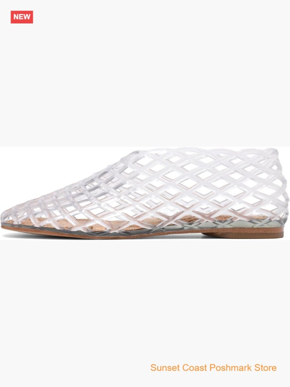 Clear Jelly Mesh Ballet Flats Closed Toe Slingback Sandals